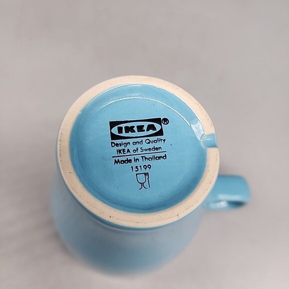 IKEA stacking Coffee mugs Turquoise Blue 15199 Set Of 6 Ceramic - Picture 4 of 5